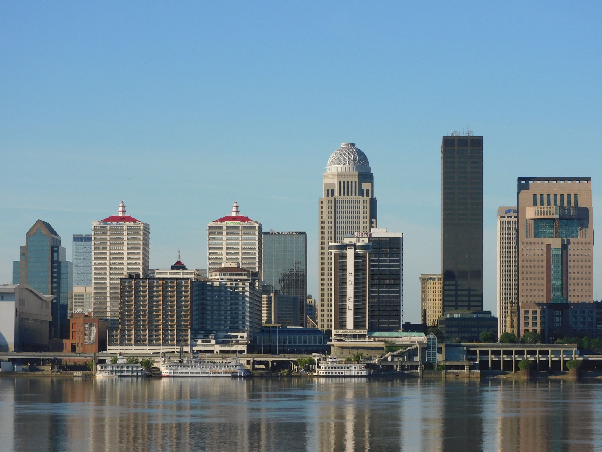Louisville city scene at golden hour